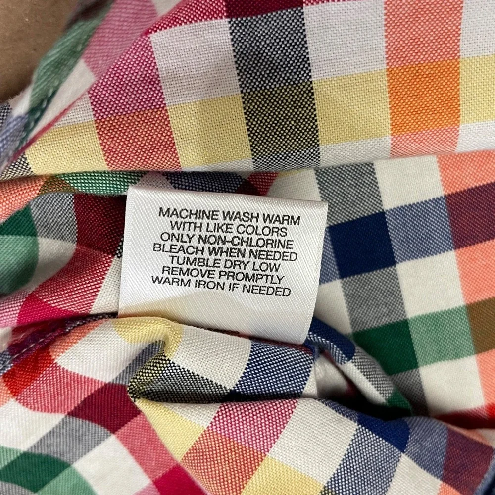 Cremieux Classics 38 Men's Medium Multi Colored Checked Oxford Button Up Brights